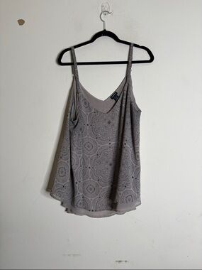torrid Lace-Overlay Taupe V-Neck Camisole
